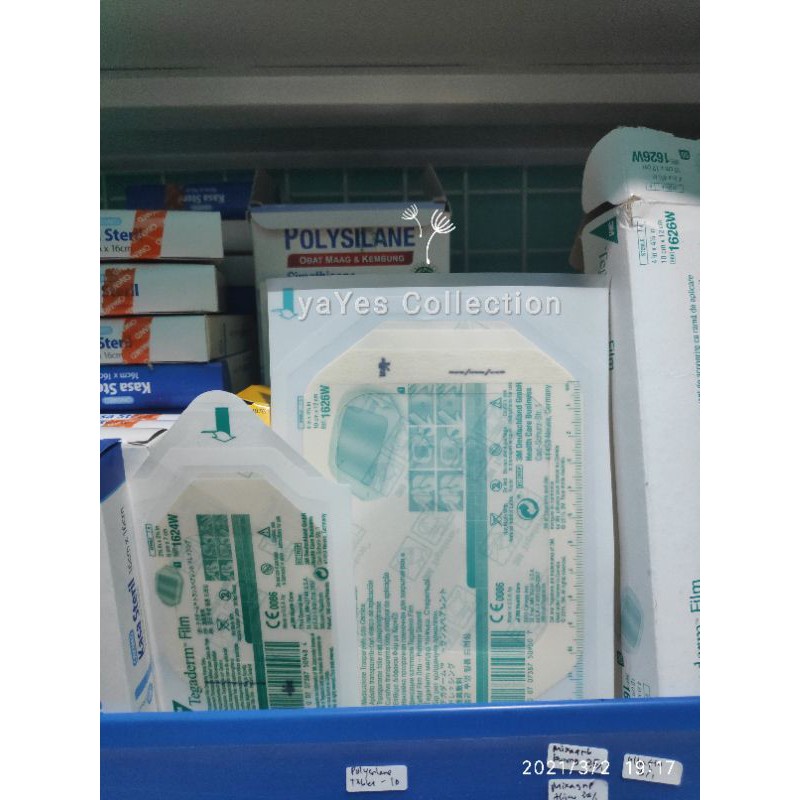 Tegaderm 10 x 12 cm - 6 x 7 cm 1626W Plaster plester bening anti air tutup luka tusuk infus alat p3k