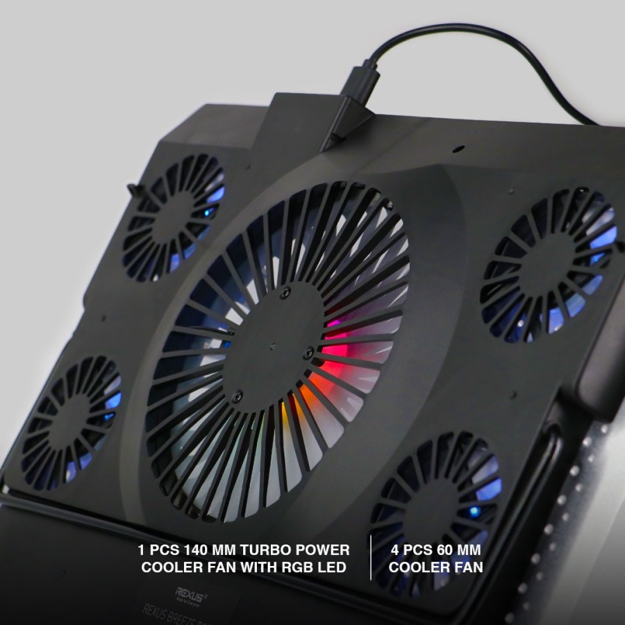 Noteboook Coolerpad Gaming Rexus B150 5 Fan w/Phone Holder RGB