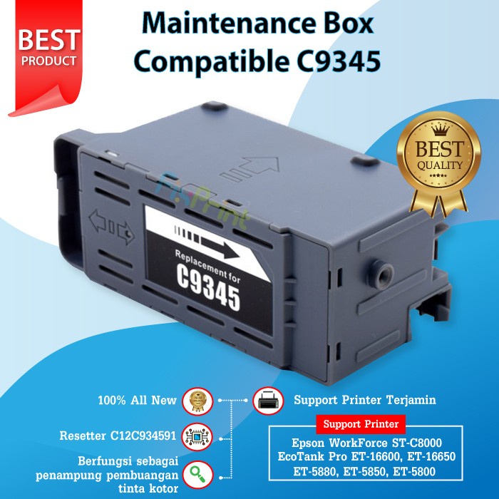 Maintenance Box Epson C9345 Reset Waste Ink Pad Printer EcoTank L15150 L15160 M15140 L6550 L6580