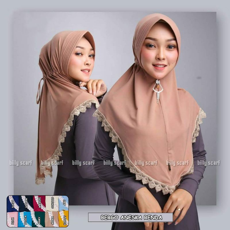 bergo aneska renda/blouse/hijab/hijabrenda