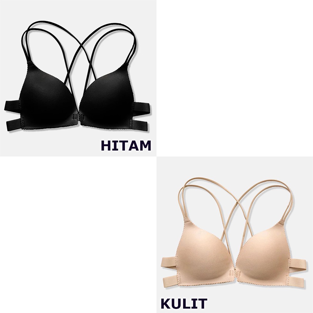 GO! BR012 Bra Wanita Model One-Piece Bra Bralette Push Up Bahan Tipis dan Bergaya Sexy BH cod