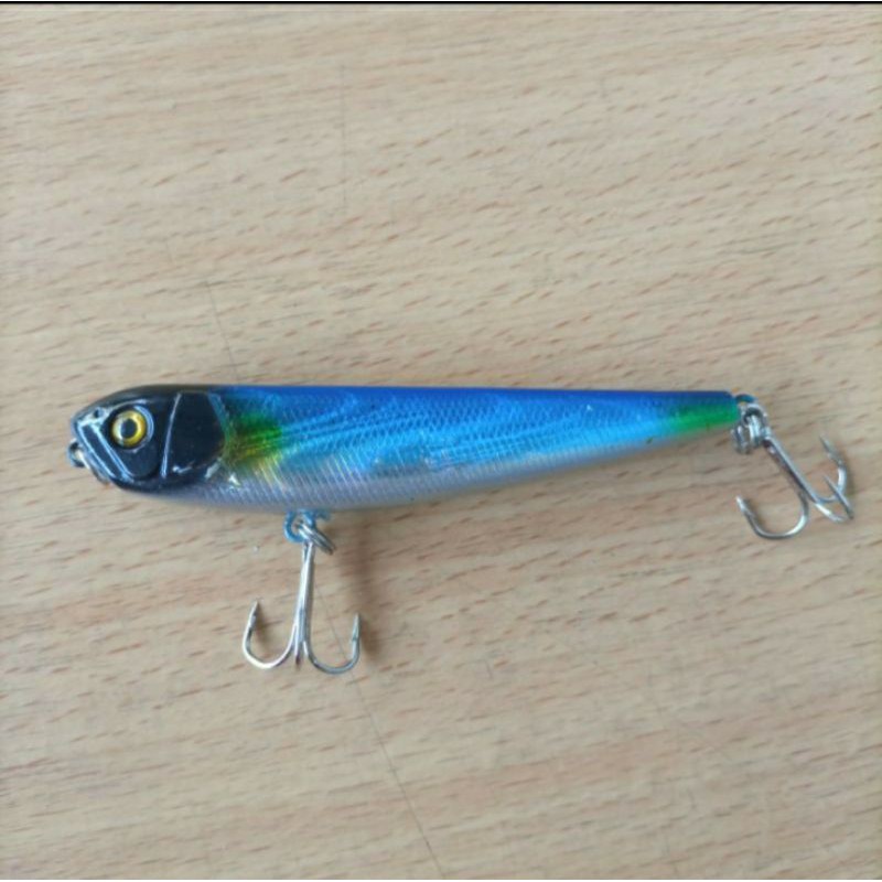 lure umpan pancing pensil warna biru