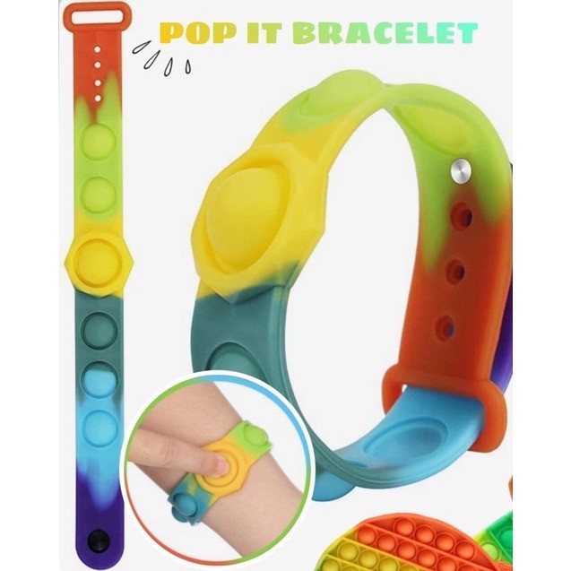 Gelang Pop it Jam Tangan Viral Rainbow Fidget Spinner Pop It jam tangan anak