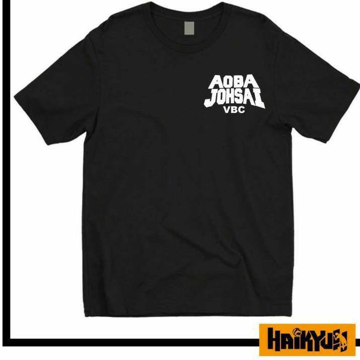 Baju Kaos Anime Haikyuu ! aoba johsai logo kecil