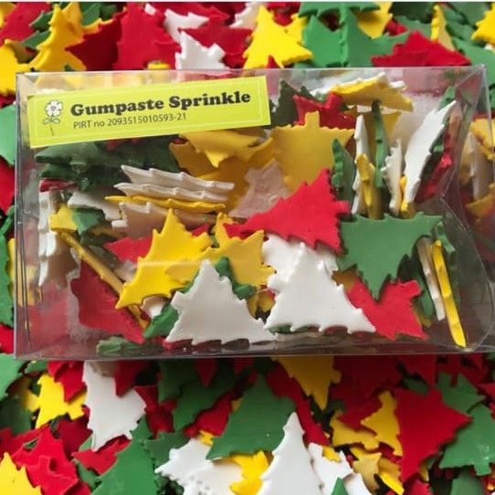 

gumpaste sprinkle hiasan kue natal wadah mika