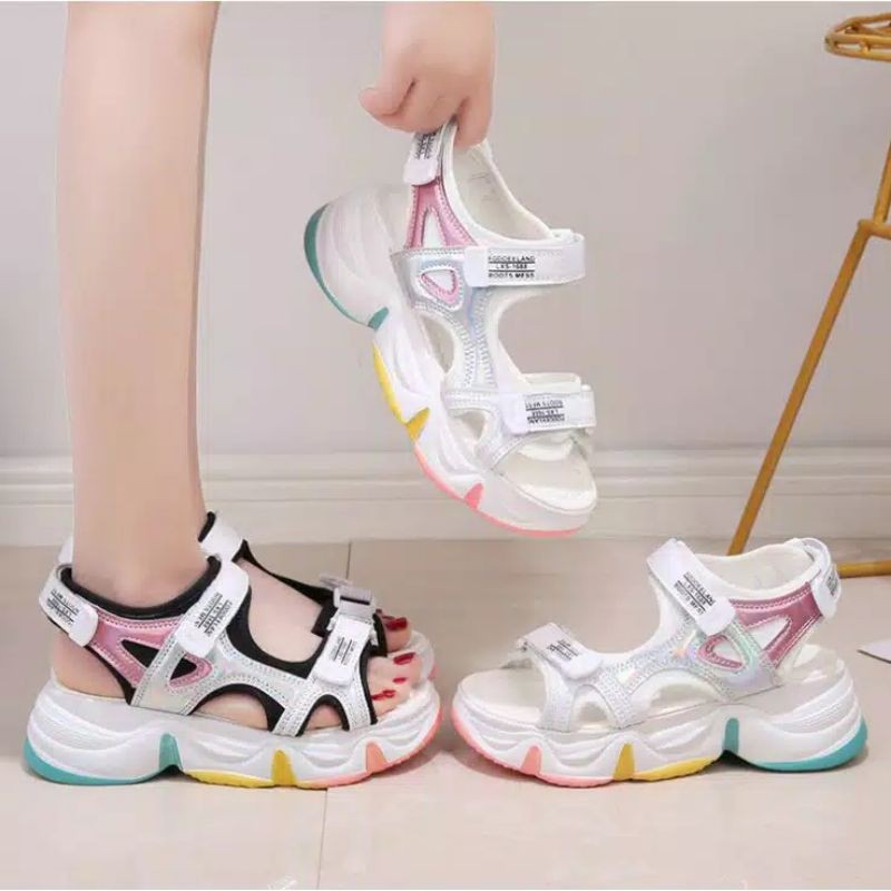 RK Collection - Sandal Wanita Imprt Berhologram Korea style Bd27-4