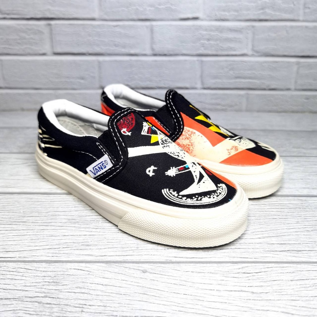 Sepatu Sneakers Anak / Kids Vans Slip On / Velcro Motif - Mickey Mouse / Moma / Pony / Crazy World / Simpsons / Batman