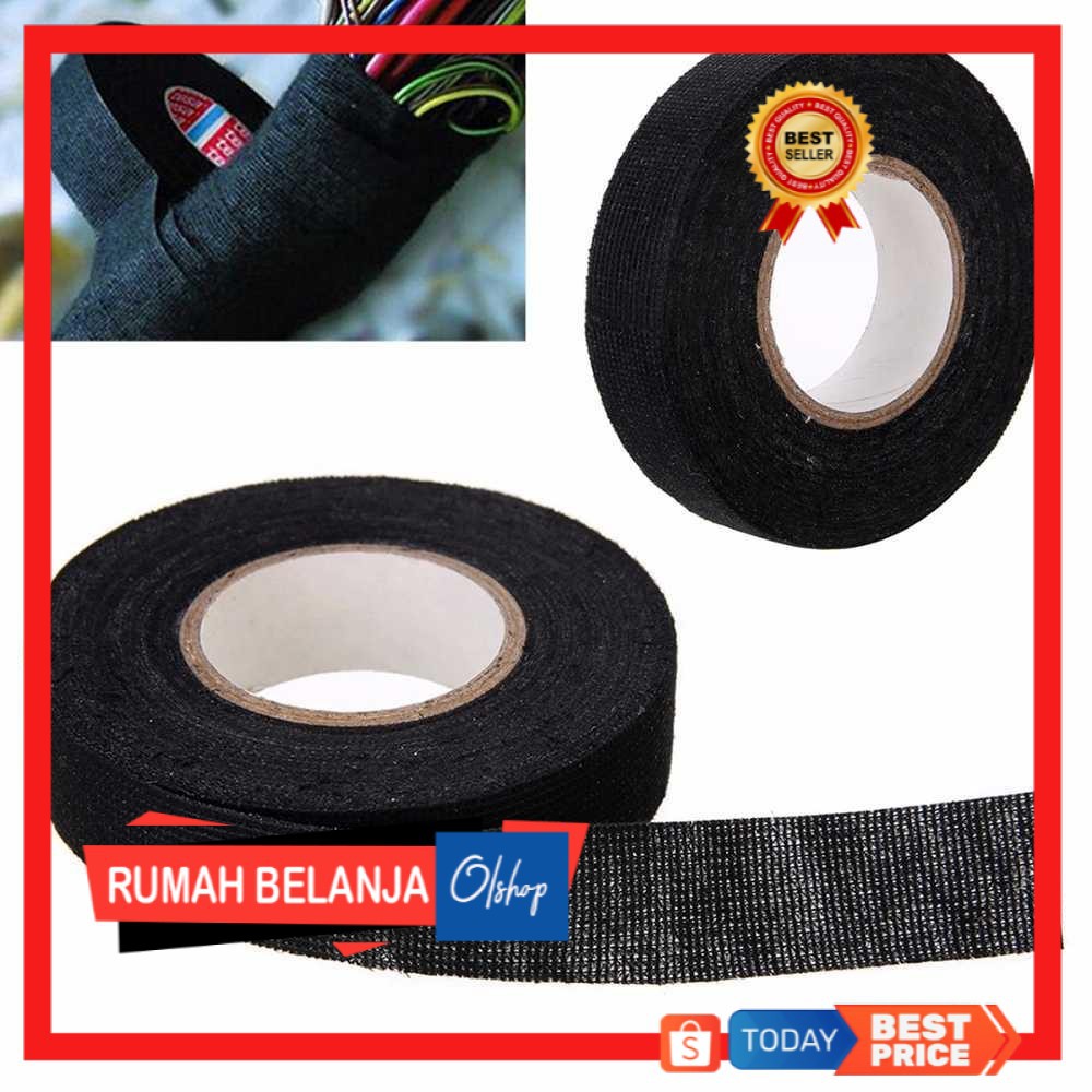 MP Mayitr AG Lakban Kabel Listrik Adhesive Cloth Wiring Tape 19mm BI02980 [Hitam] DealMedan