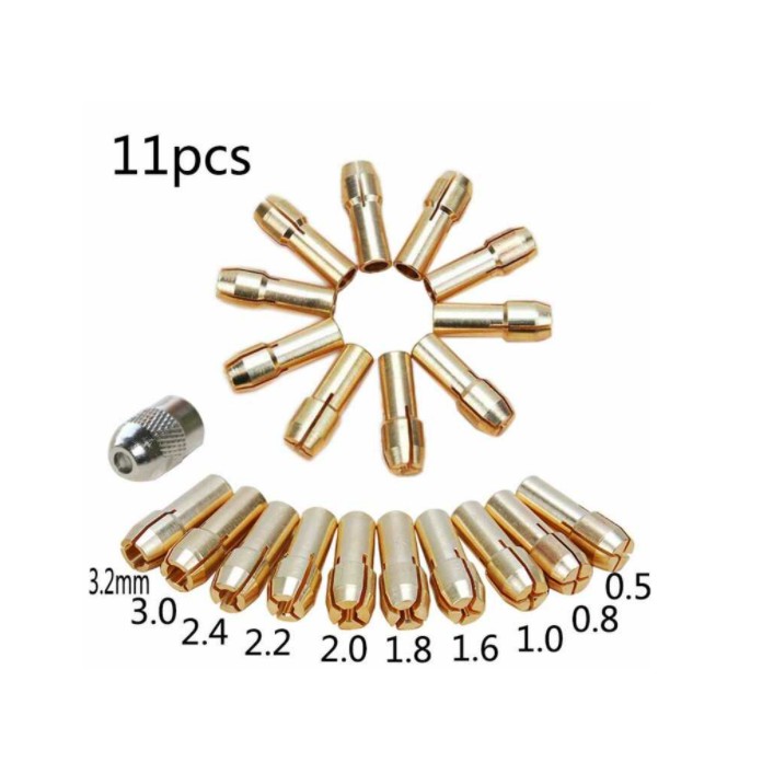 Mata Bor Drill Brass Collet 11PCS Serbaguna Set Mata Bor Peralatan Pertukangan Lengkap Multifungsi