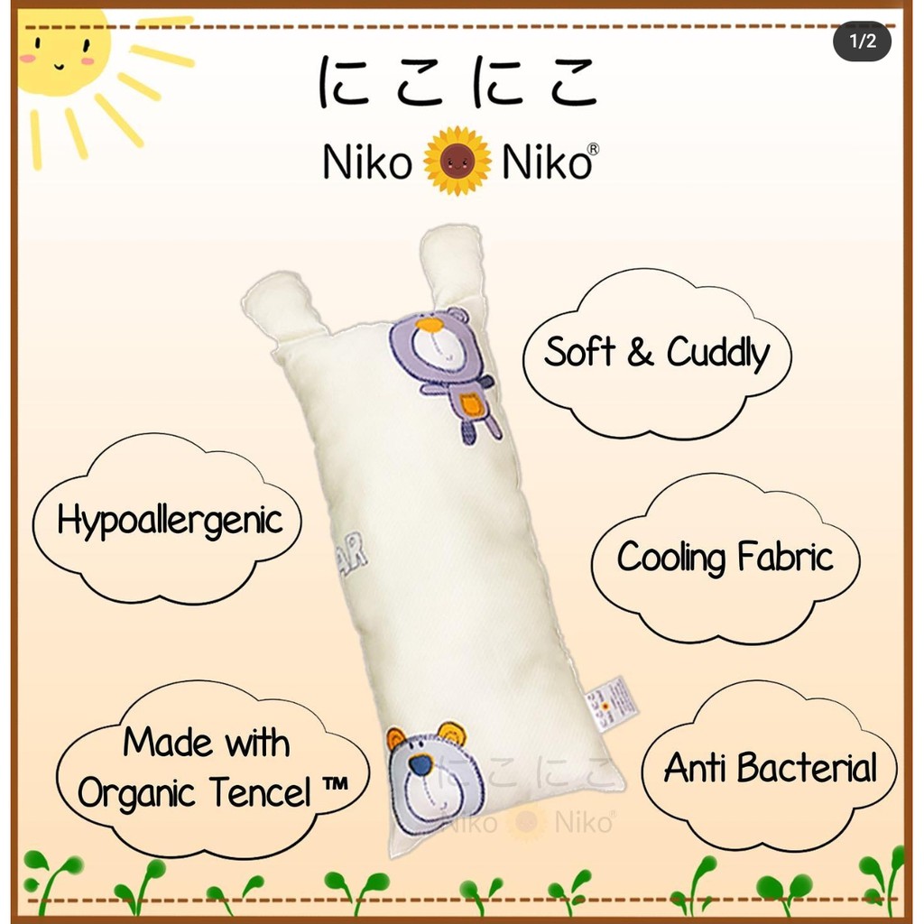 NIKONIKO Organic Tencel Baby Bolster / Guling Bayi Bahan Organik Tencel Hypoallergenic