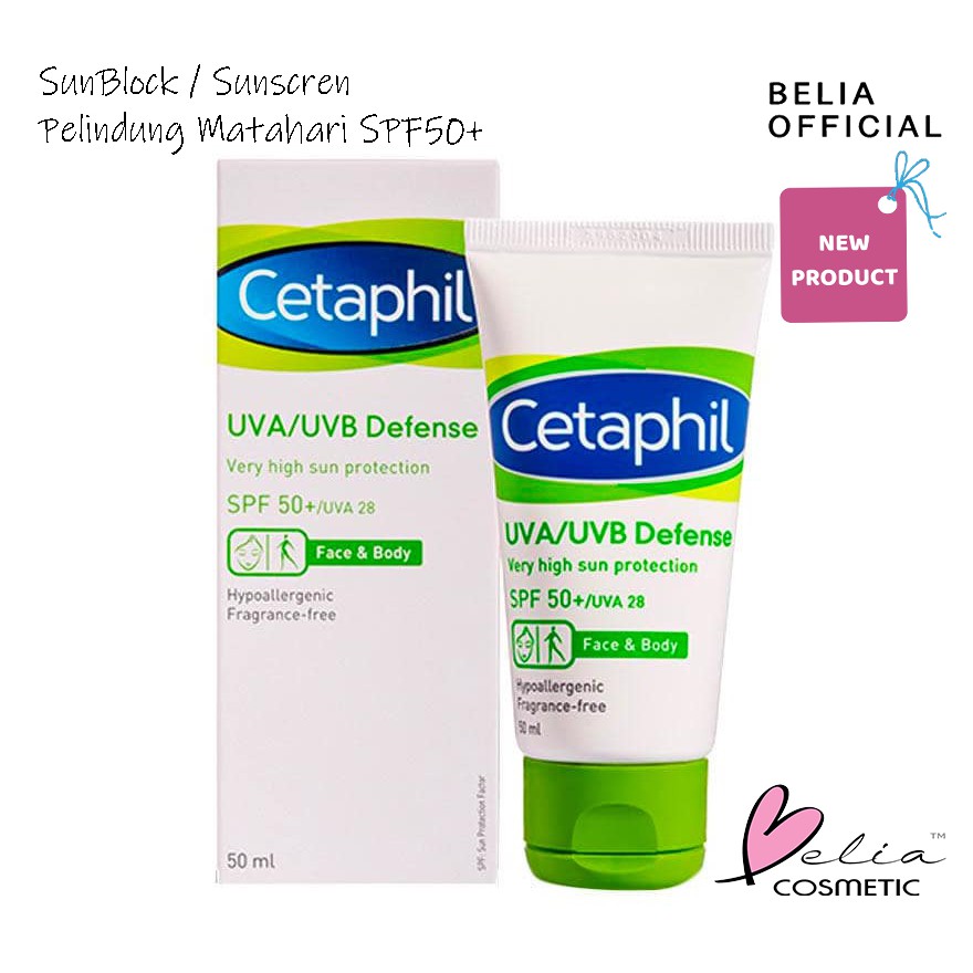 ❤ BELIA ❤ Cetaphil UVA/UVB Defense SPF50+ 50mL | Face Body Protection Sun block Sun screen