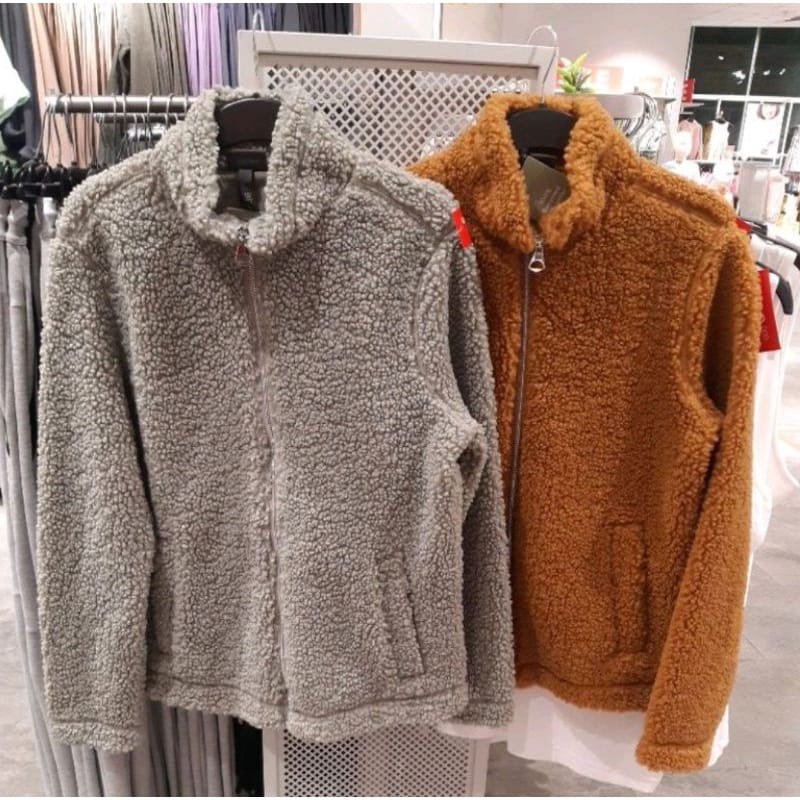 Jaket Sherpa HnM tBulu Serpa Champion Bulu WALL Hitam Musim Dingin Lepas Hangtag