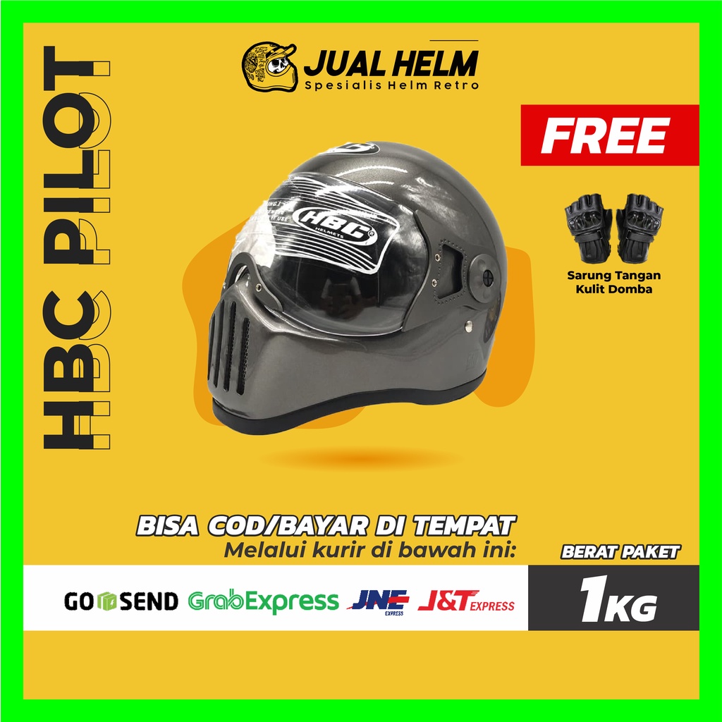 HELM CAKIL HBC PILOT VISOR GREY GLOSSY