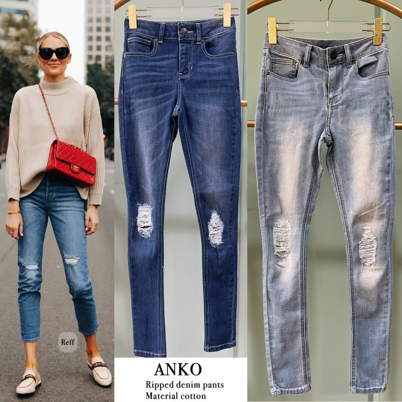 Ank* relx denim pants