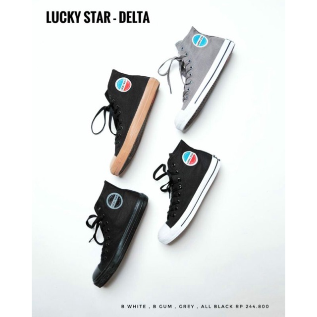 sepatu Lucky Star Delta high allblk