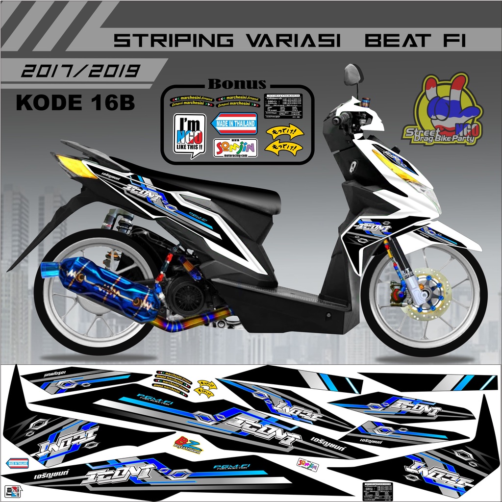 Striping Beat Variasi Stiker Beat Kode 16