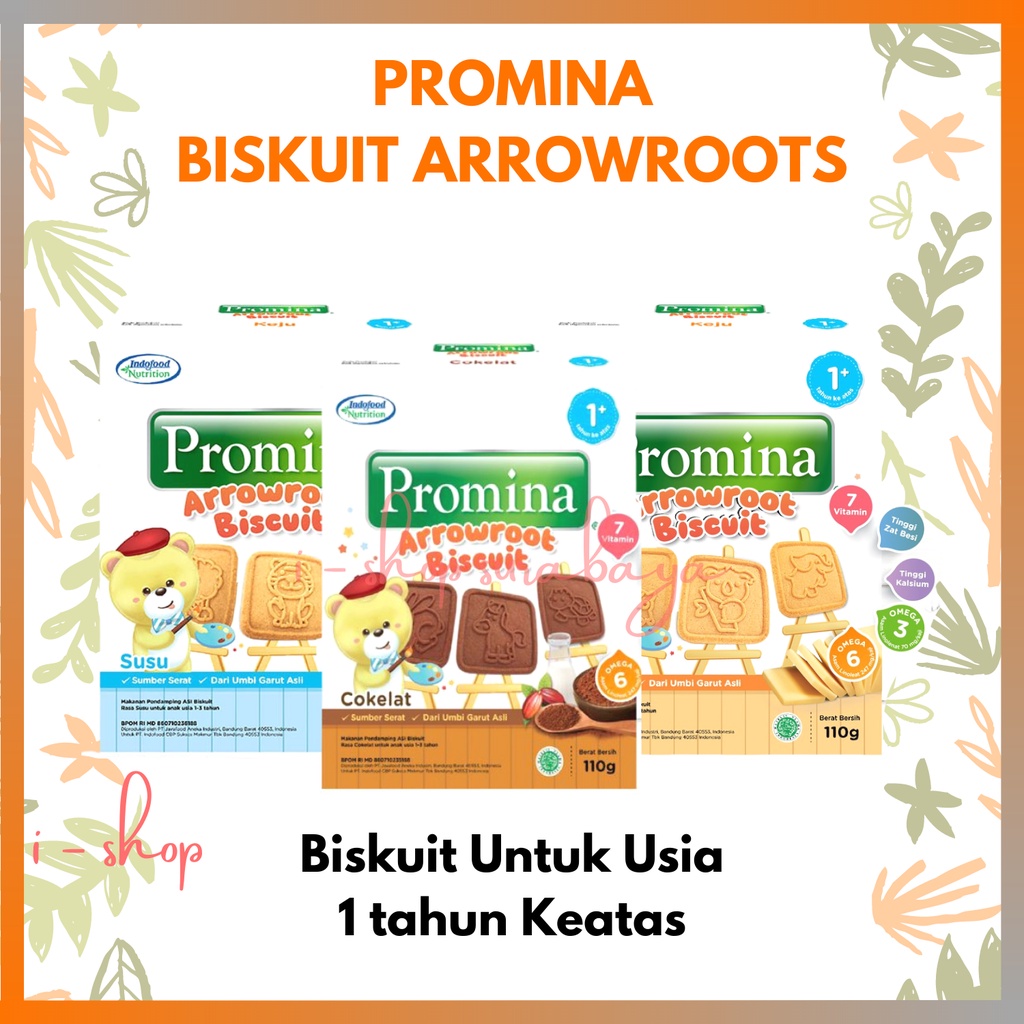 

Promina Biskuit Arrowroot 110 gr - Biskuit Umbi - Biskuit Arrow - Biskuit Promina - Arrowroots - Untuk 1+