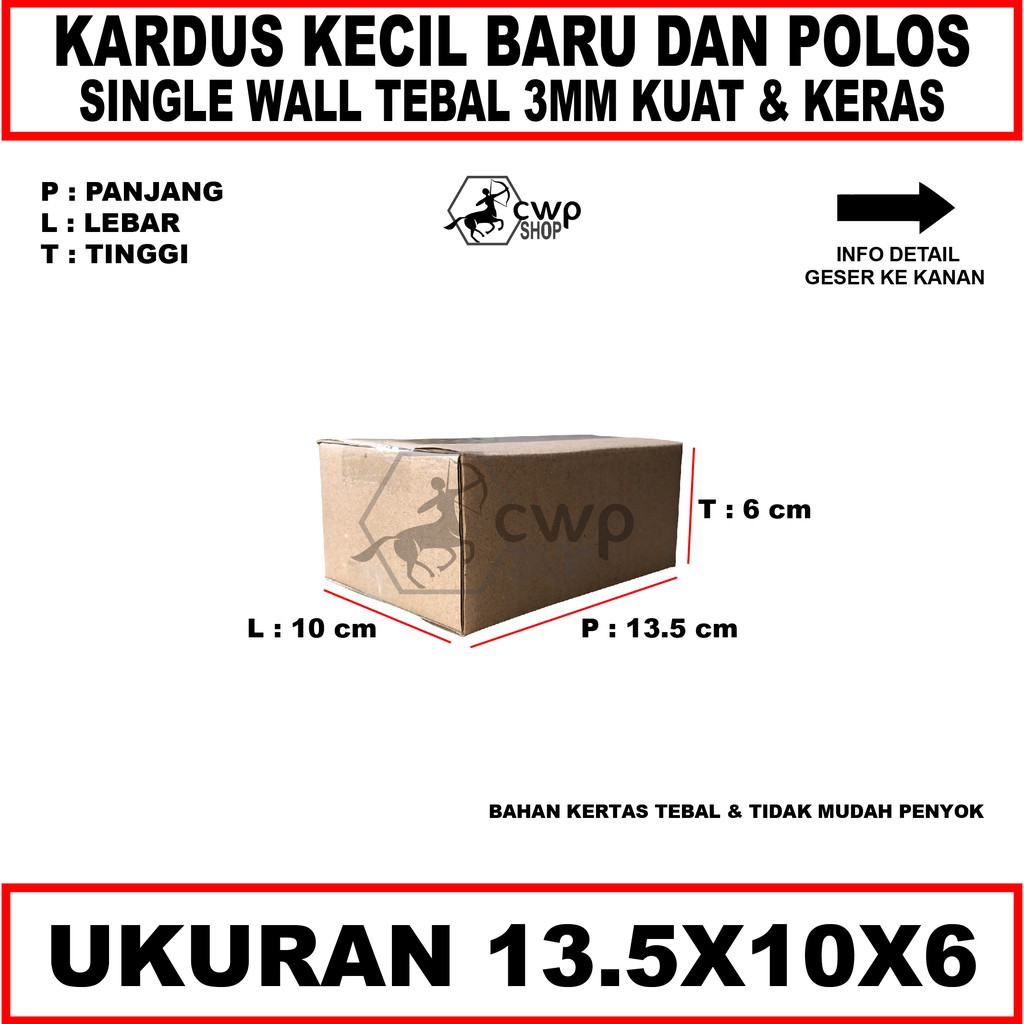 

Kardus Box Karton Polos Uk13.5x10x6
