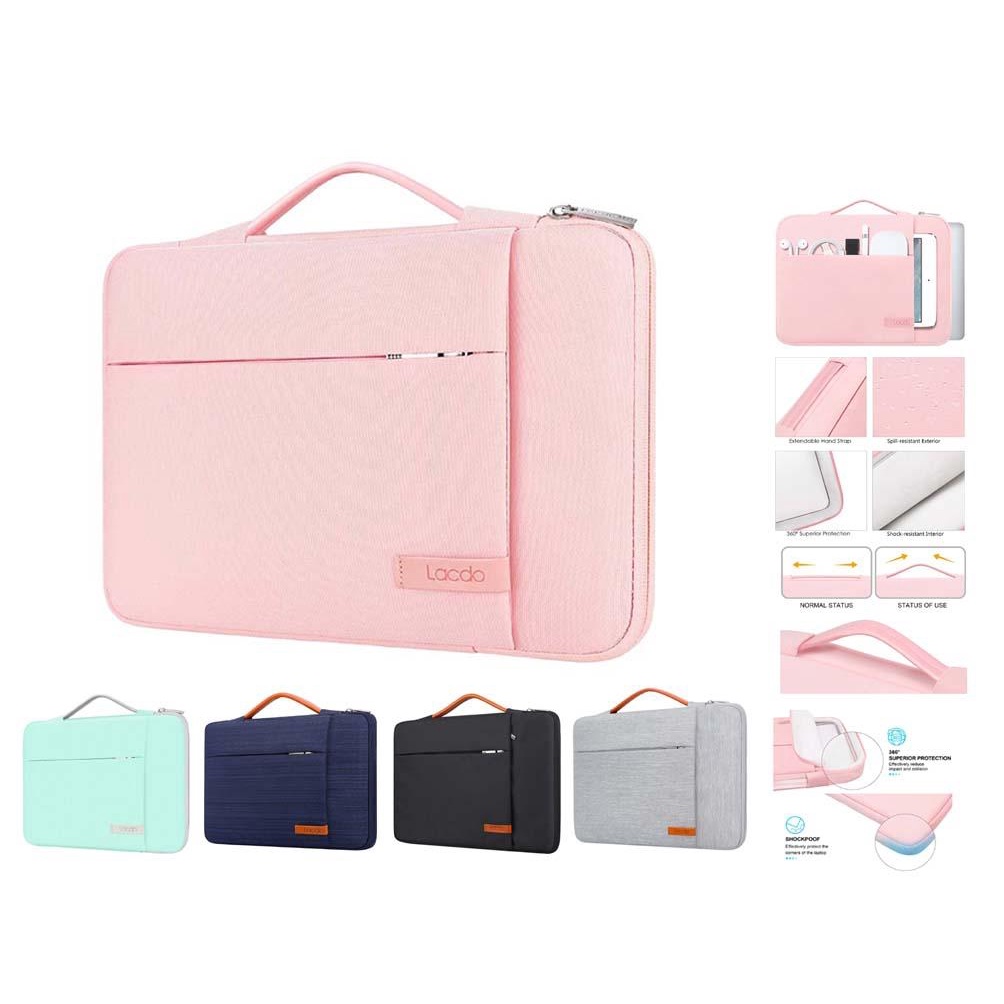 Tas Laptop Macbook Jinjing Handstrap Lacdo 360° Protective Waterproof Shockproof Size 11 12 13 14 15 16 inch