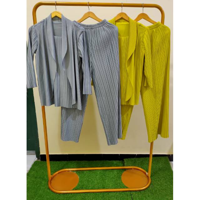 Setelan Plisket | Plisket | Import Bangkok | Celana Kulot Panjang Wanita | Setelan Plisket Bangkok