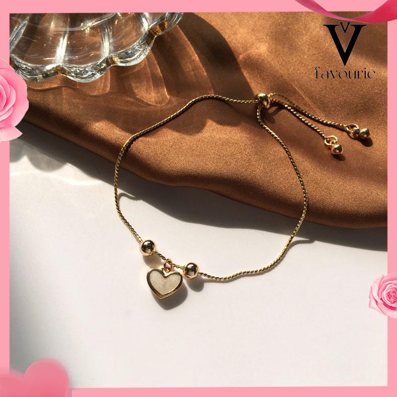 [COD]Temperamen Gelang Liontin Mutiara Sederhana Gelang Cinta Manis-FA