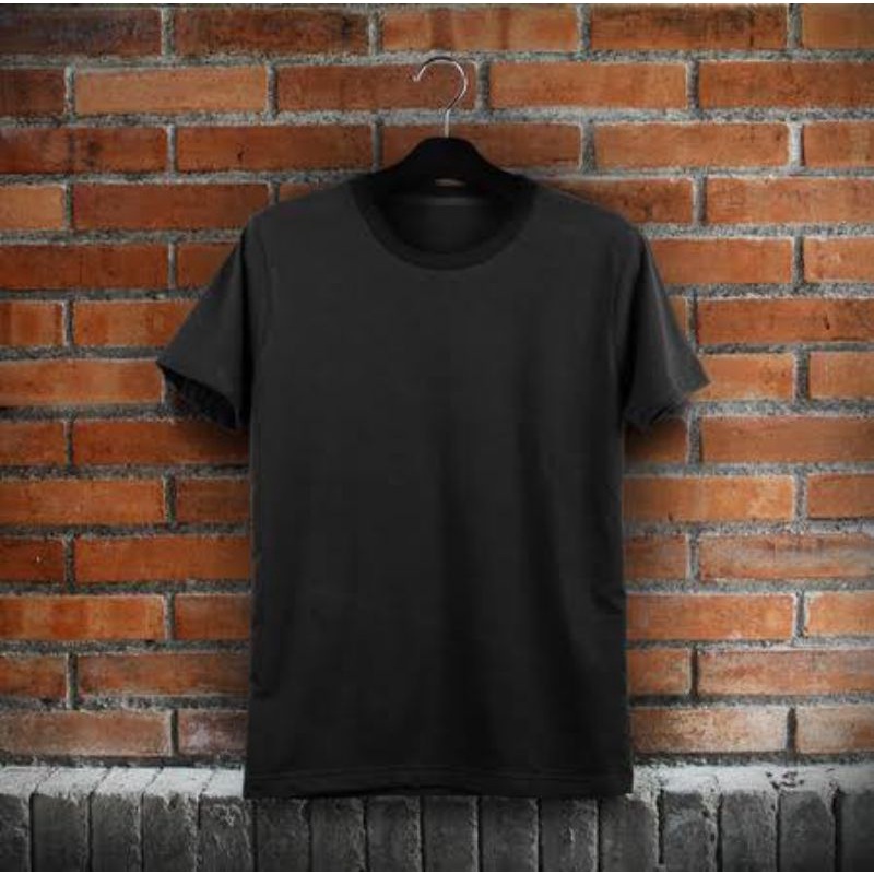 KAOS POLOS HITAM COTTON COMBAT 30 S PREMIUM QUALITY / KAOS LENGAN PENDEK / BAJU POLOS PRIA WANITA / KAOS DISTRO