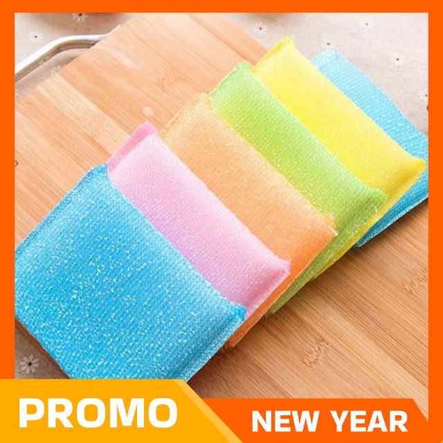 Spons Cuci Piring Metalic Warna Warni/ Sponge Sabut Jaring/Spons Cuci Piring Busa Jaring/ Busa Spons Cuci Piring Warna Warni/Spons Busa Serbaguna Alat Dishwashing Dapur Masak Busa Serbaguna