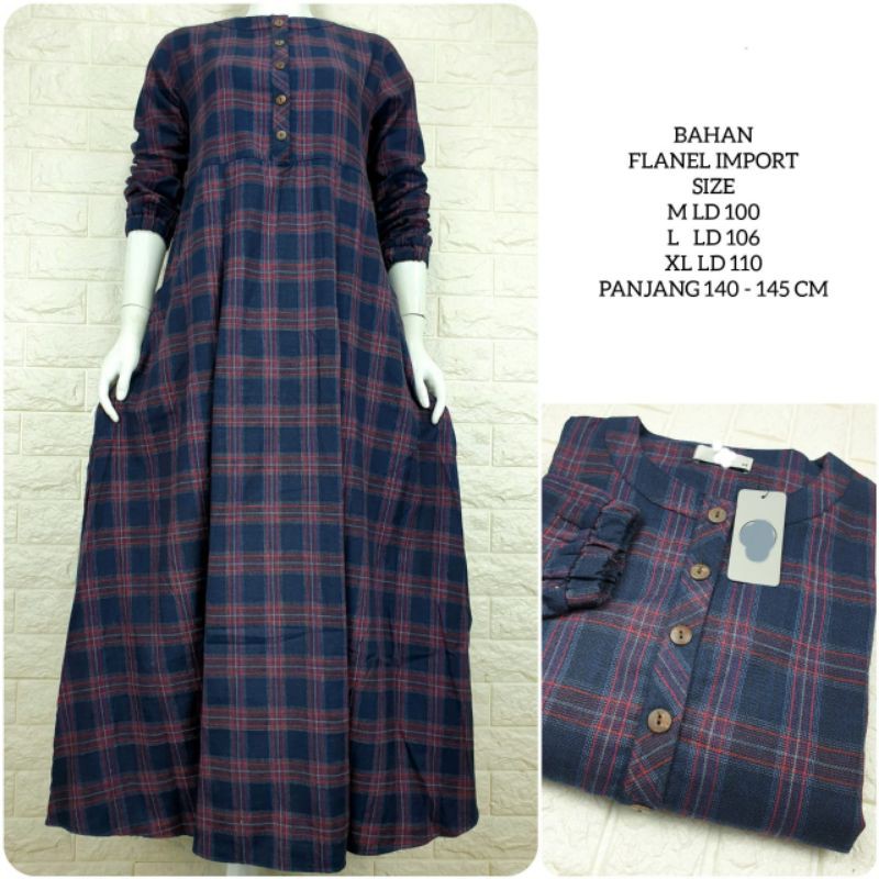gamis flanel import|gamis casual