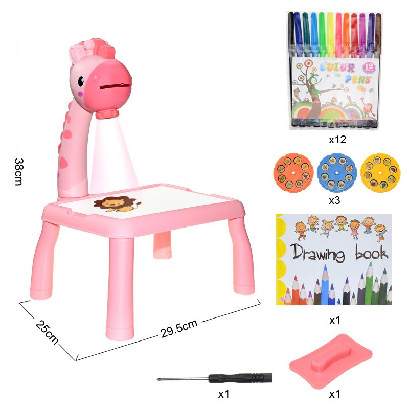 Meja Bermain Anak LED Projector Art Drawing Board - WBP023