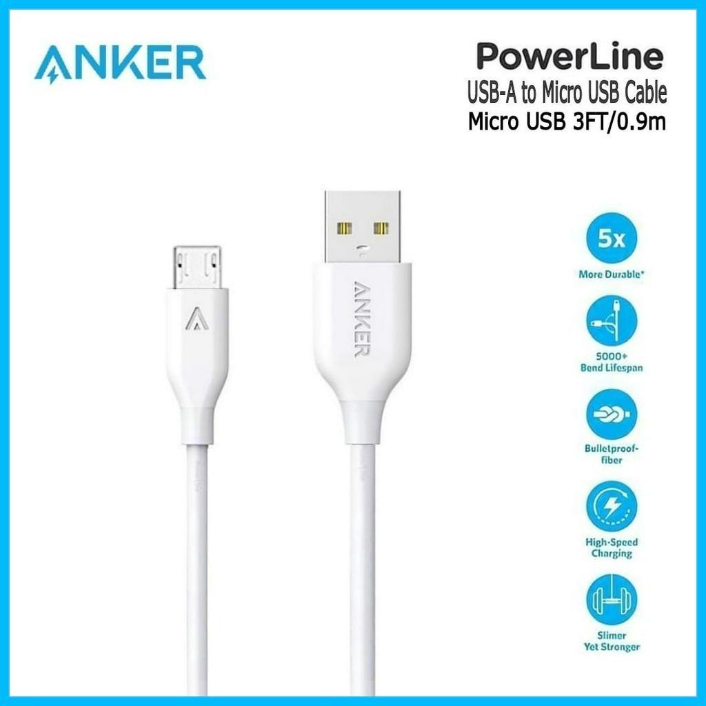 Kabel Data Micro Usb ANKER Powerline 3FT 0.9CM High Speed Cable Data Micro Android