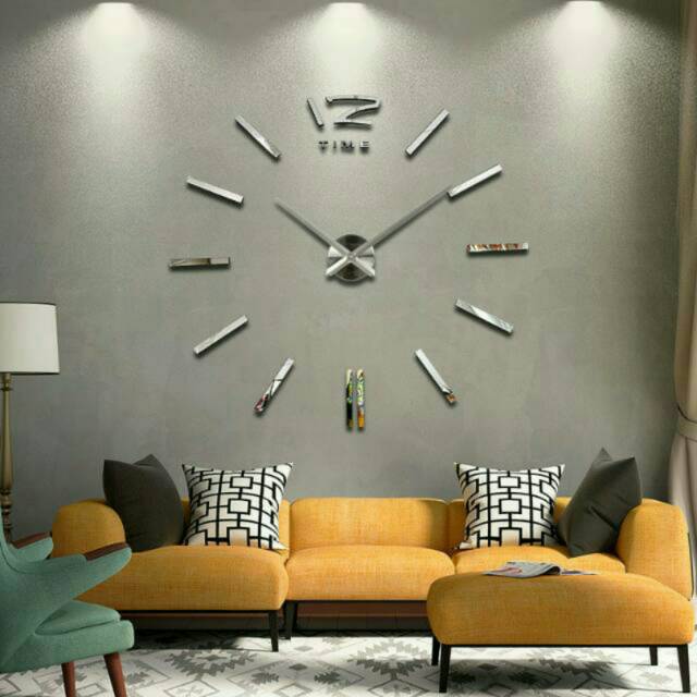 Jam Dinding Besar DIY 80-130cm Diameter - ELET00661 - Black OMHAL1BK