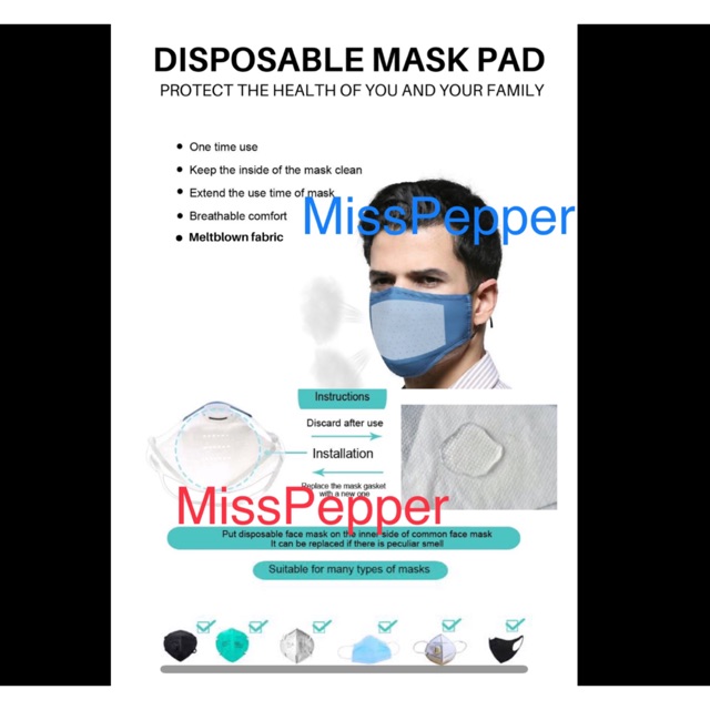 Disposable Filter Mask Pad kain pelapis saringan udara masker