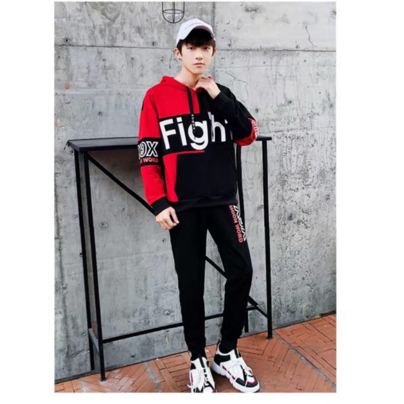 SETELAN FIGHT/STELAN DEWASA/SWEATER + CELANA JOGGER