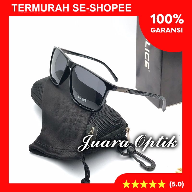 Termurah se-Shopee FRAME POLICE kode 1359 kacamata branded size 60-16-140 Lensa polarized