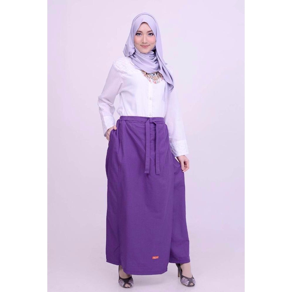 TERMURAH Rok Muslimah Nibras NRC 04 Ungu Tua Kulot Muslimah