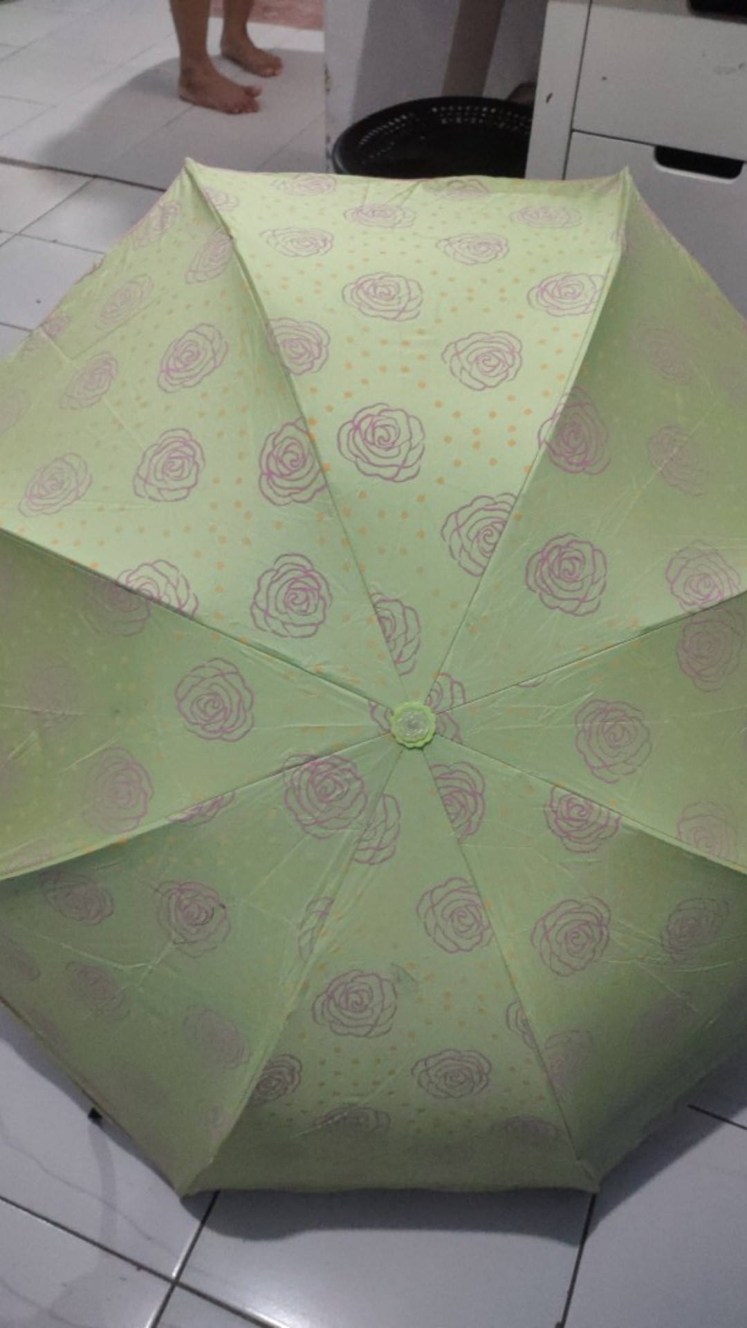 Ombotak Payung Lipat Loko Rose. Mawar Motif Fashion Mewah Cantik Teduh