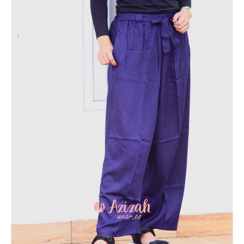 CELANA KULOT POLOS BAHAN RAYON PREMIUM BERKUALITAS ASLI [BISA COD]-Navy