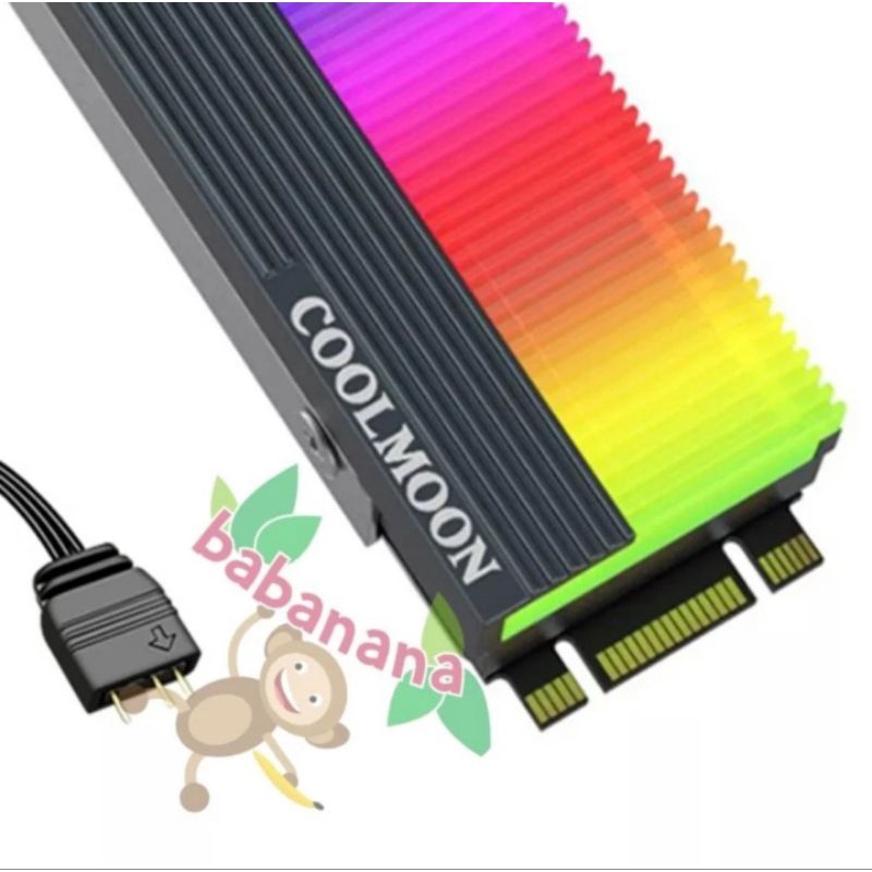 Coolmoon CM-M2A rgb heatsink m.2 nvme sata argb 3 pin rgb 2280 ngff