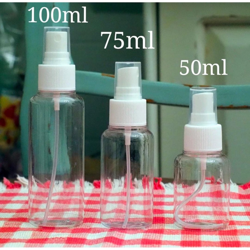 Vinztstore - Botol Spray Botol Pump Bening Botol Transparan 50ml 75ml 100ml Semprot Serbaguna