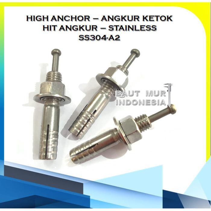 HIT HIGH ANCHOR ANGKUR KETOK DYNABOLT GETOK STAINLESS SS304 M16X150