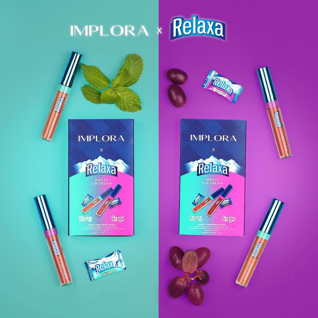 ✨LACIKOSME✨IMPLORA x  RELAXA LIPCREAM MATTE SPECIAL COLLABORATION LIMITED EDITION- BPOM ORIGINAL