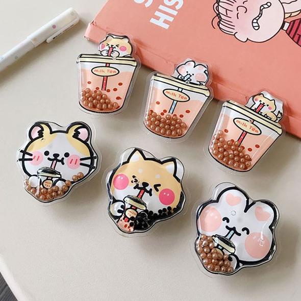 

Iring Boba Milk Tea Phone Holder Cartoon Boba Shp032 Promo