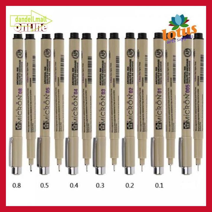 

U8Tyrt67- Sakura Pigma Black Micron Drawing Pen 01 - 02 - 03 - 04 - 05 - 08 - 0.1 E3Yrf797-
