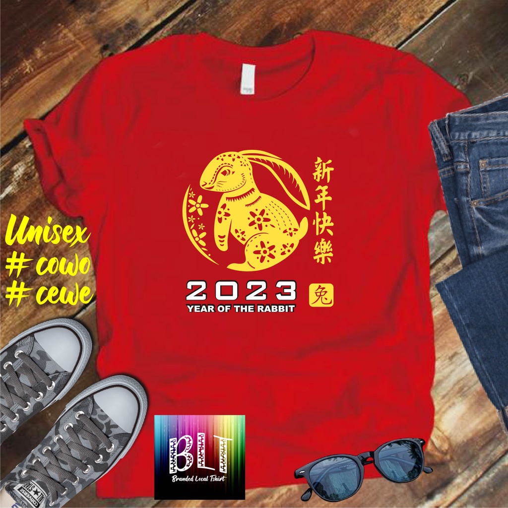 Imlek Unisex Koas Imlek Kelinci 2023 Lampion Baju Imlek Family Shio Kelinci Pakaian Imlek Dewasa Kaos Imlek Anak anak Baju gong xi fa cai Xin Nian Khuai Le kaos imlek terbaru 2023 kaos sin cia imlek 2023 kaos imlek kaos imlek pakaian imlek keluarga