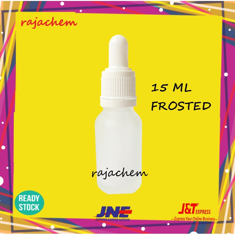 Botol Pipet Kaca Frosted 15 ML Ring Putih Segel