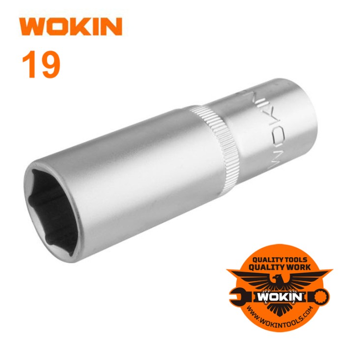 Mata Kunci Sok Shock Socket Panjang Deep Wall 19-20-21mm 6PT CrV - 19