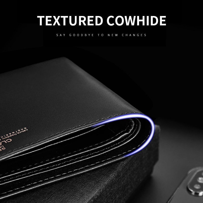 BOSTANTEN Dompet Pria Classic Kulit Sapi Asli Hitam/Coklat-2