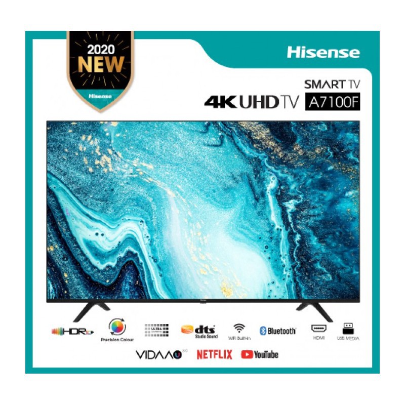 Hisense 58a7100f Uhd 4k Smart Tv Bluetooth Hdr Netflix Youtube Dbx Tv Shopee Indonesia