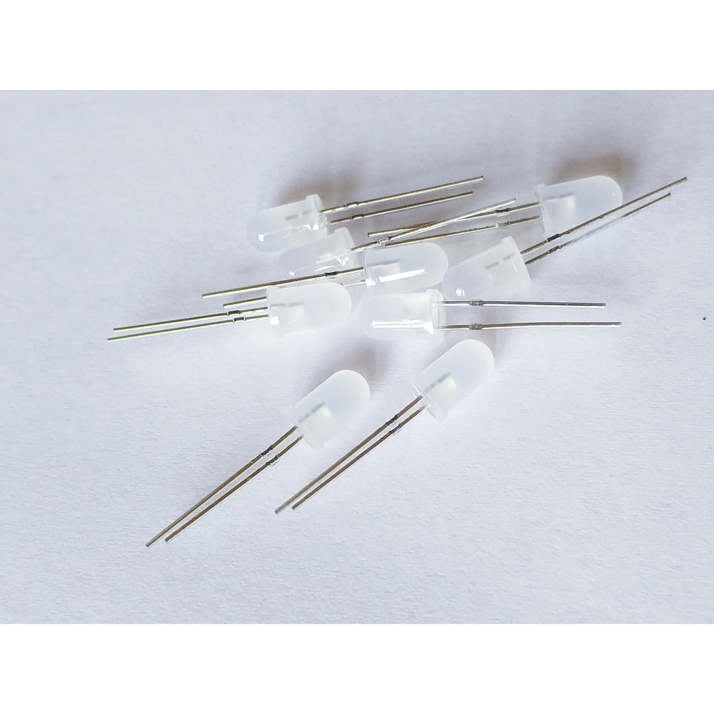 WHITE LED DIODE ROUND LIGHT EMITTING DIODE 20MA 5MM 10 PCS