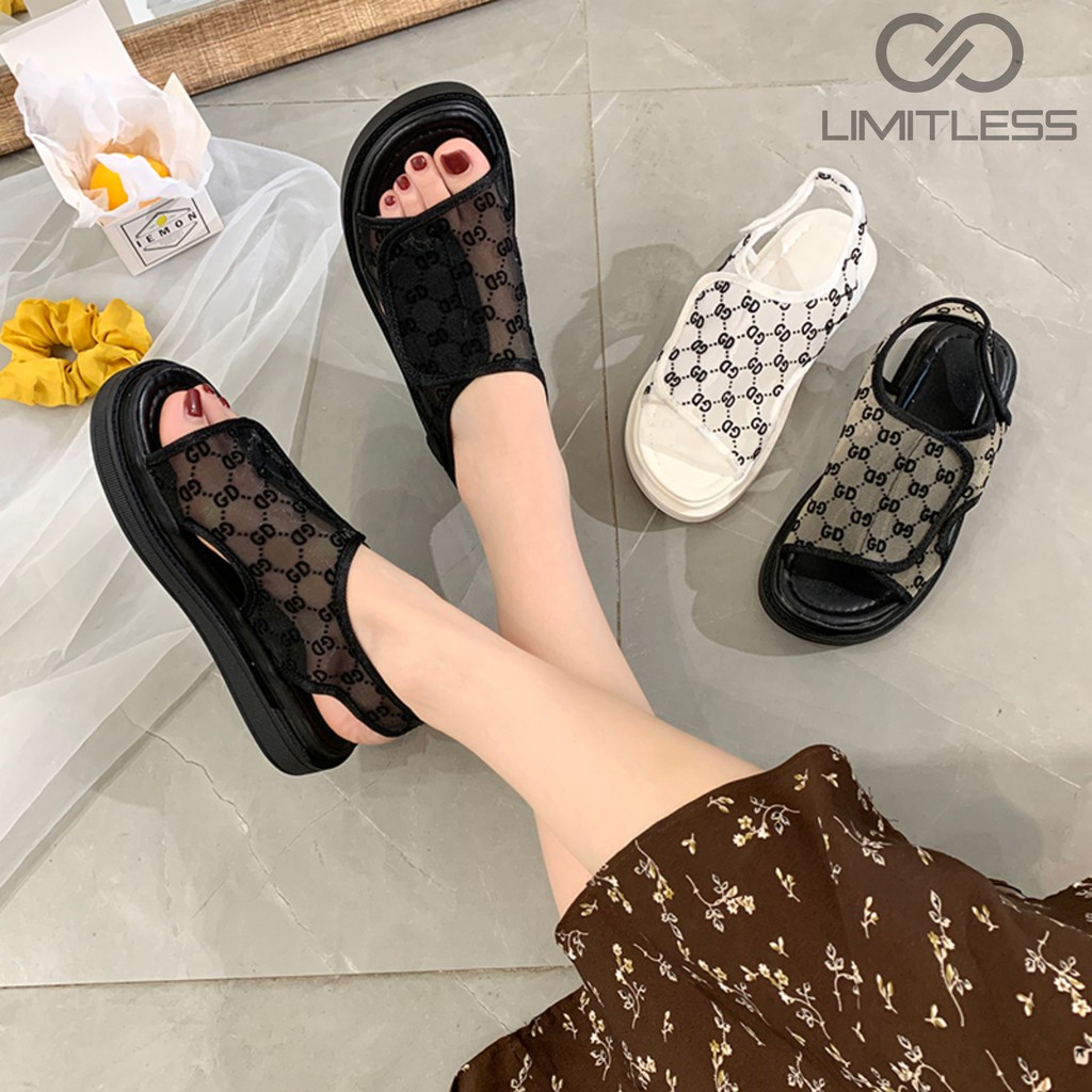 Sepatu Sandal Wanita Slingback Bukaan Atas Korean Style Elegant Wedges Wanita Kondangan Terbaru Sepatu Sendal Cewek Import